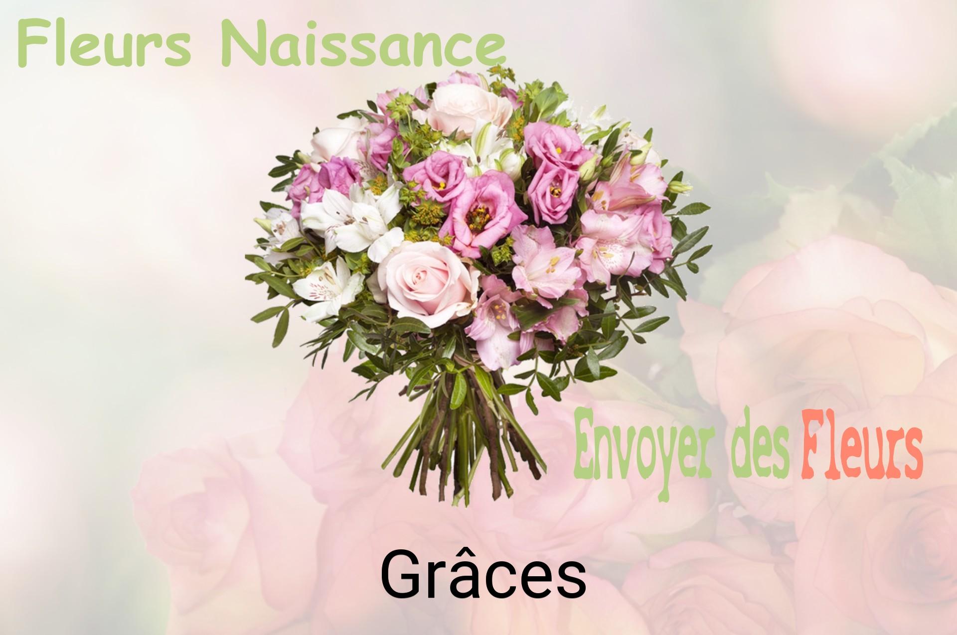 Bouquet de fleurs de naissance livré à Grâces